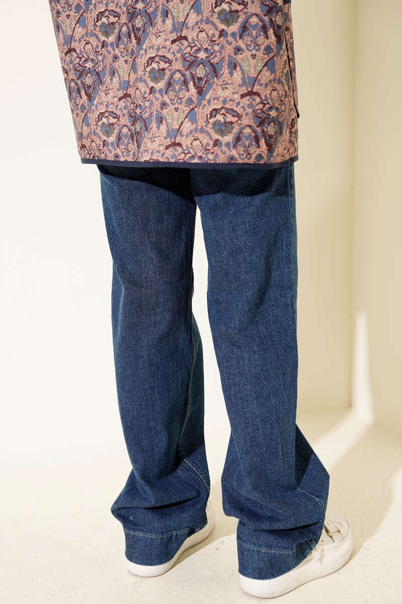 Palazzo Jeans with Top Pockets - Blue