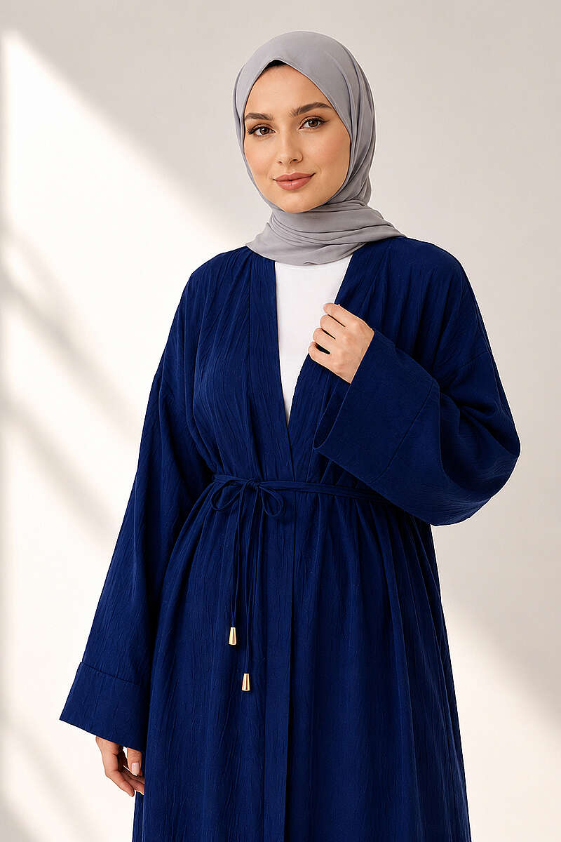 Two-Piece Set with Long Cardigan - Navy