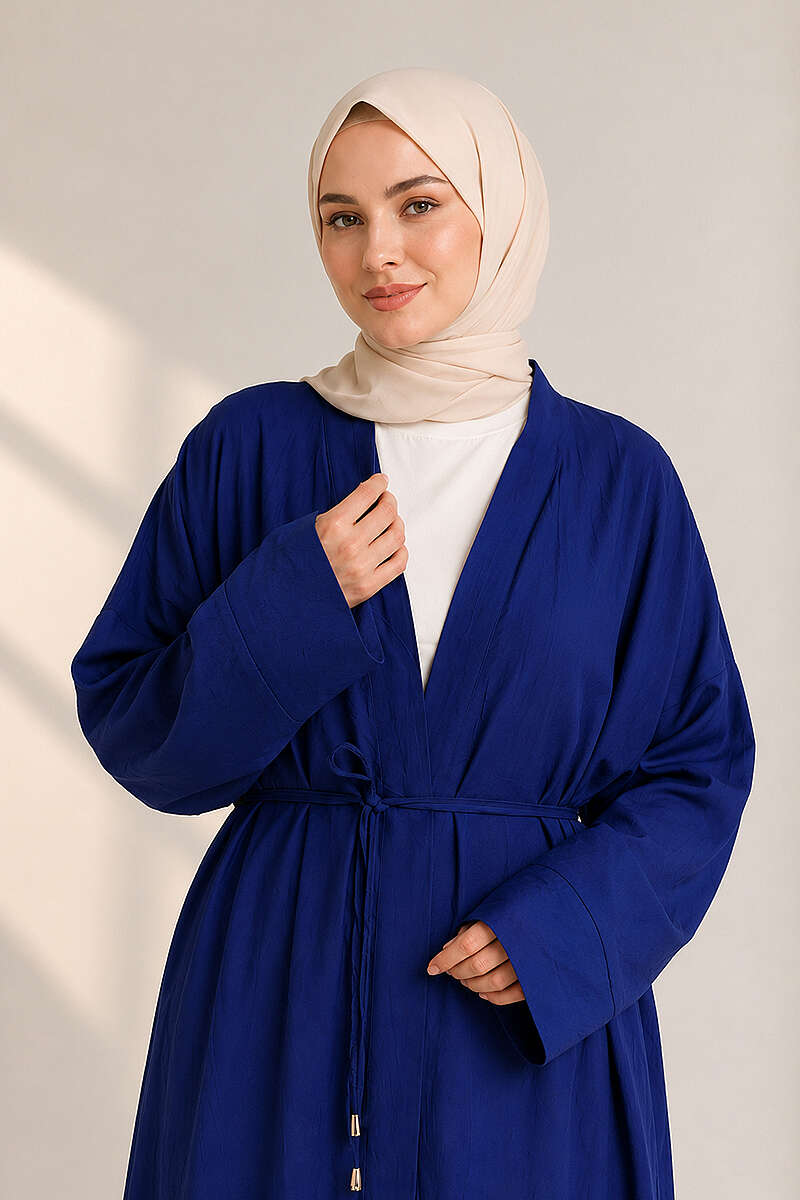 Two-Piece Set with Long Cardigan - Saxe Blue