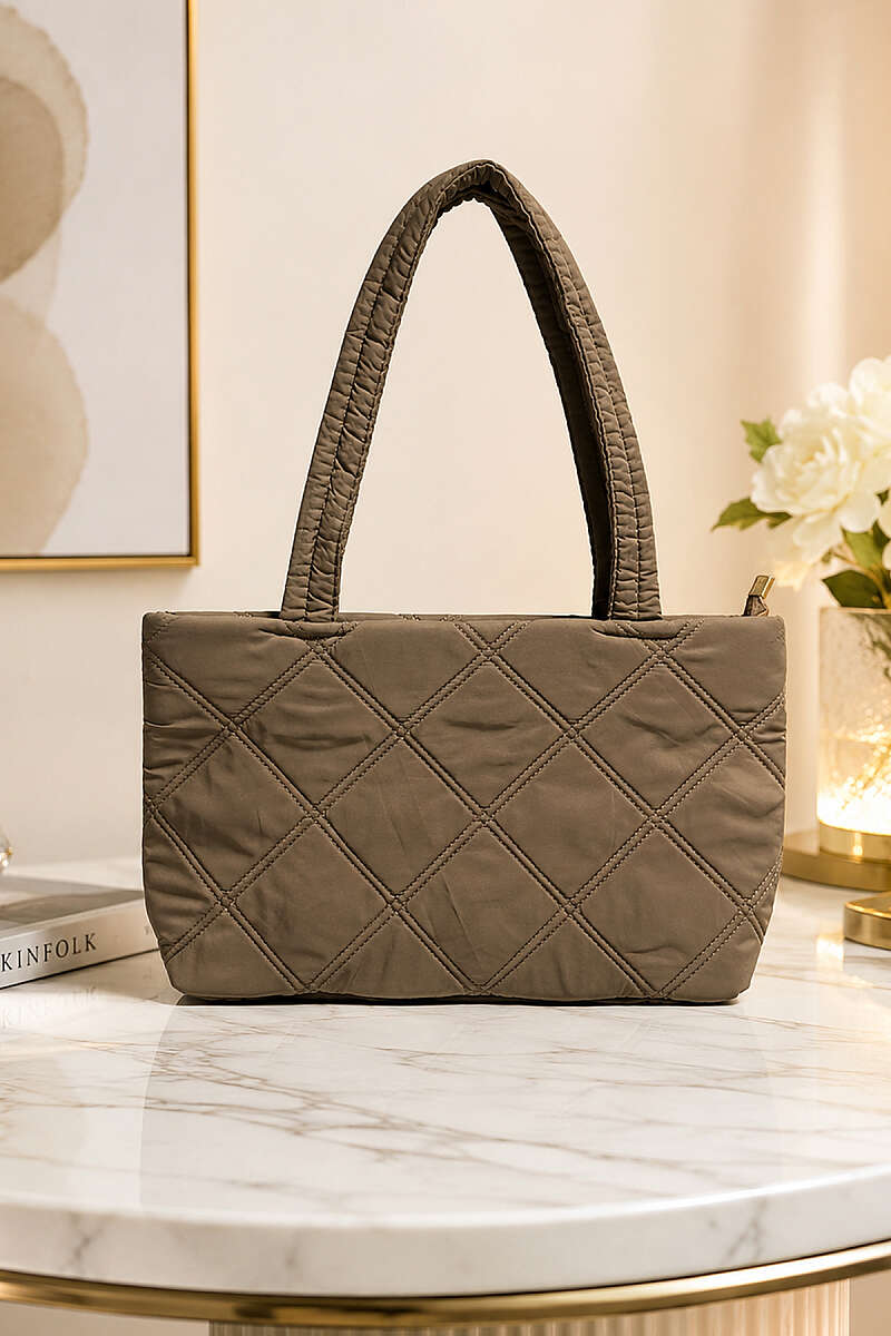 Long-Handle Quilted Handbag - Mink
