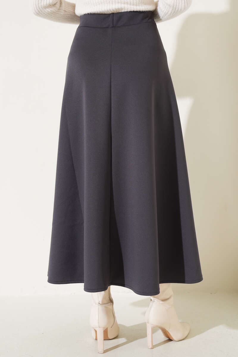 Long Scuba Skirt - Smoke Grey