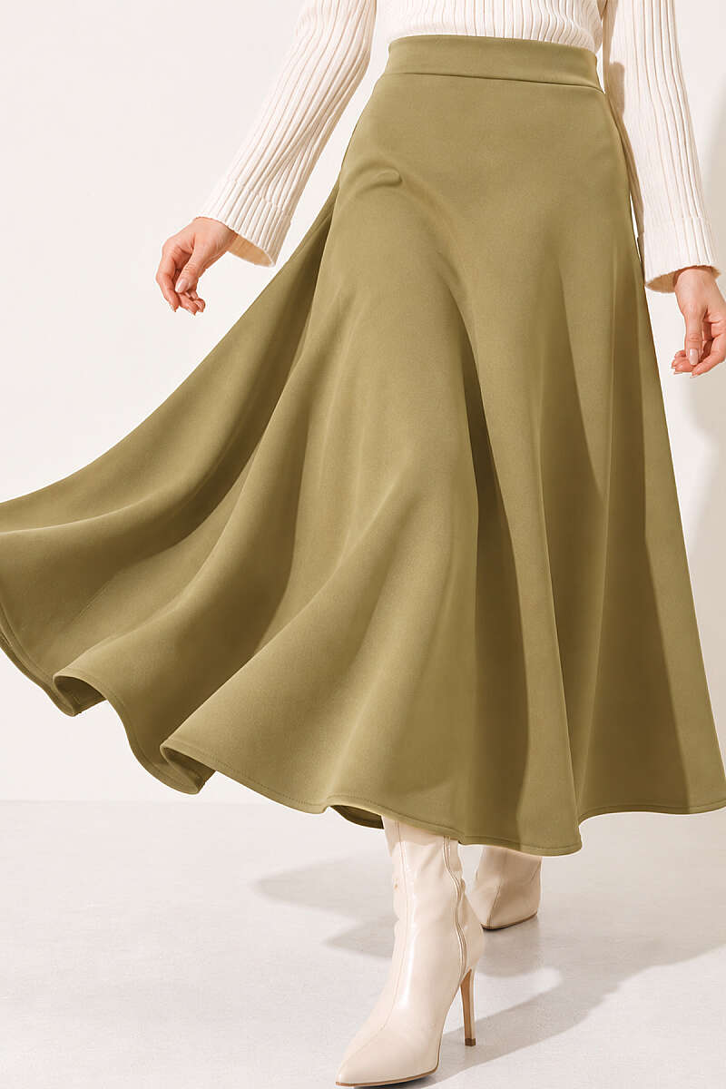 Long Scuba Skirt - Green