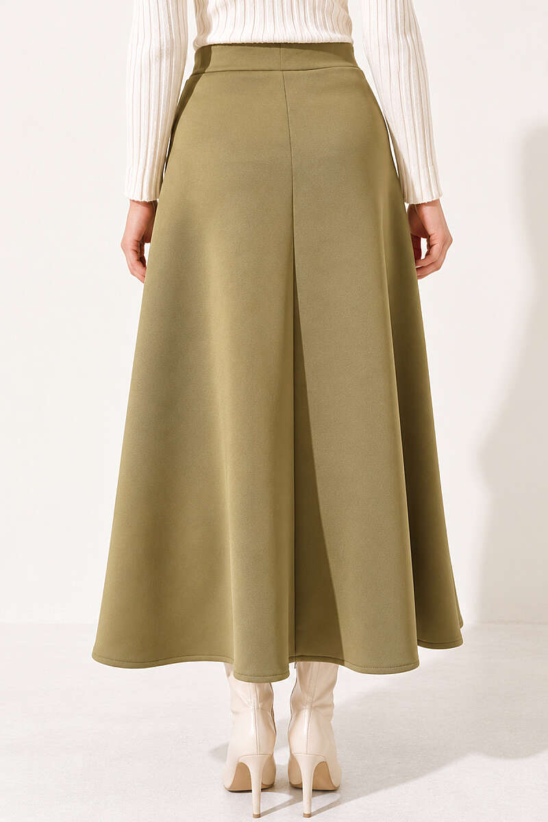 Long Scuba Skirt - Green