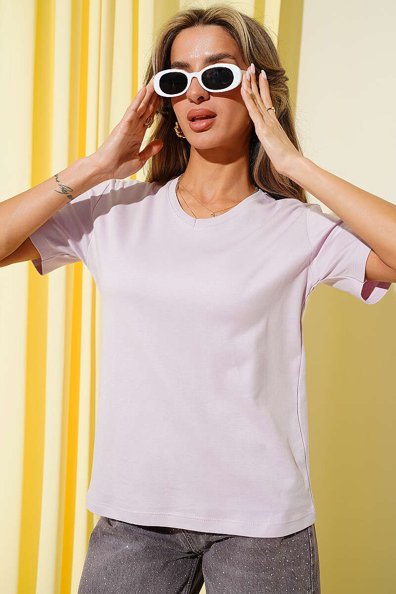 Basic V-Neck T-Shirt - Lilac