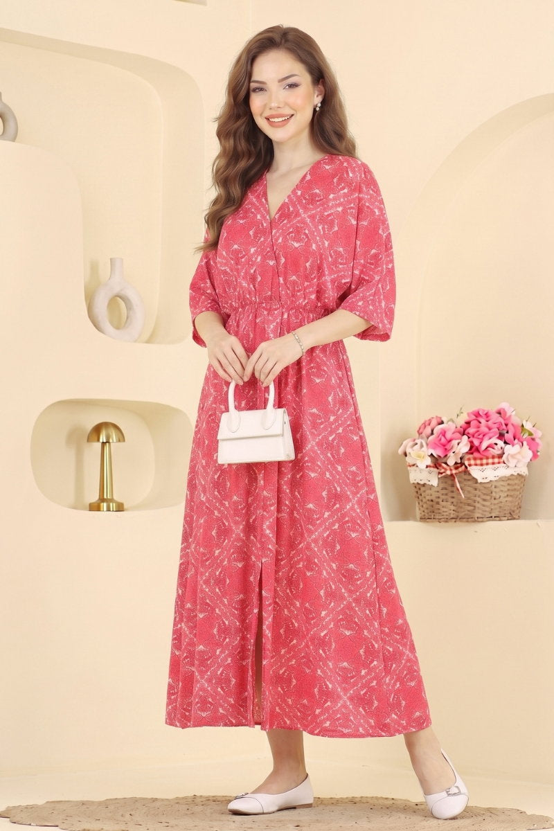 V-Neck Dress - Red