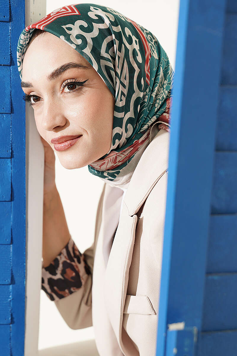Vera Ethnic Motif Scarf - Beige