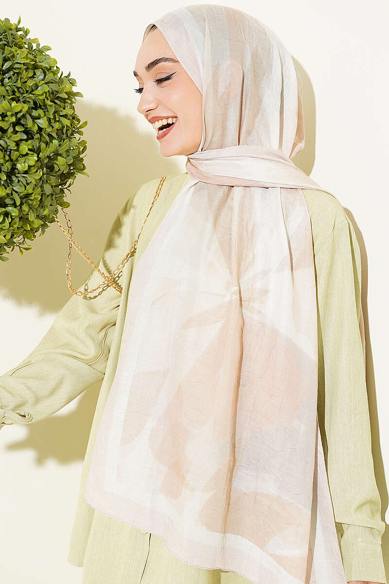 Vera Bamboo Crinkle Shawl - Beige
