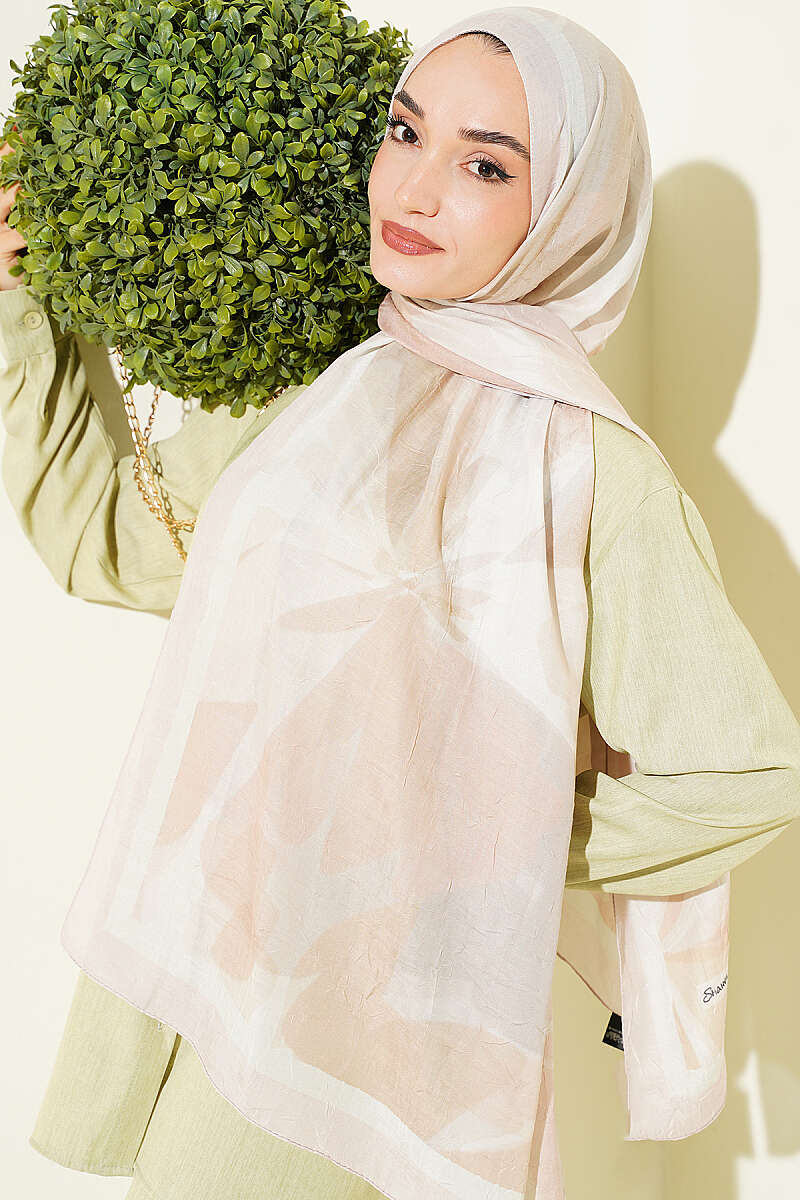 Vera Bamboo Crinkle Shawl - Beige