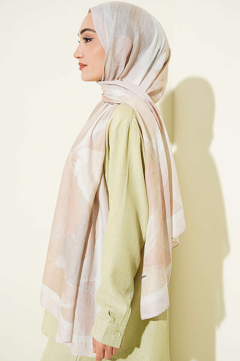 Vera Bamboo Crinkle Shawl - Beige