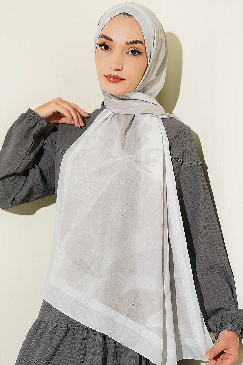 Vera Bamboo Crinkle Shawl - Grey
