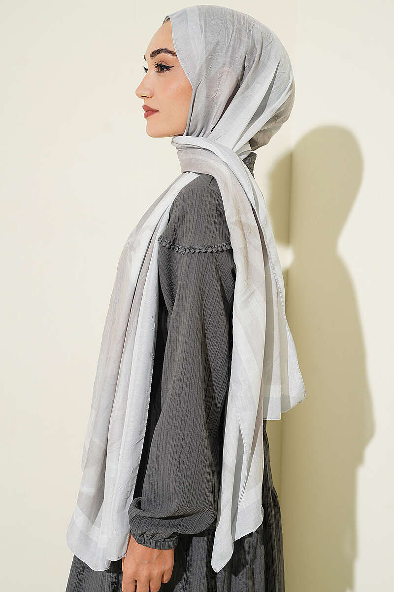 Vera Bamboo Crinkle Shawl - Grey