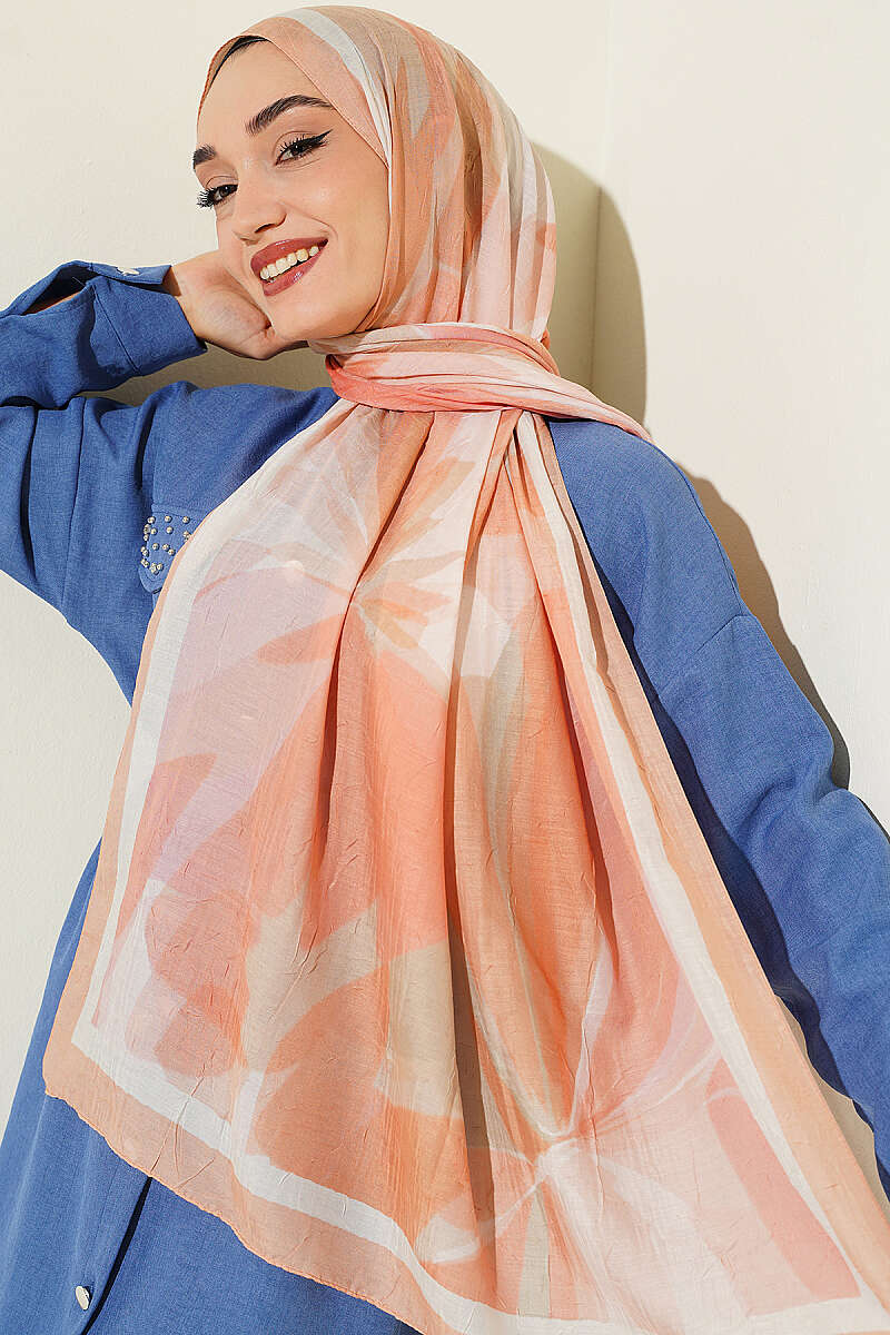 Vera Bamboo Crinkle Shawl - Latte