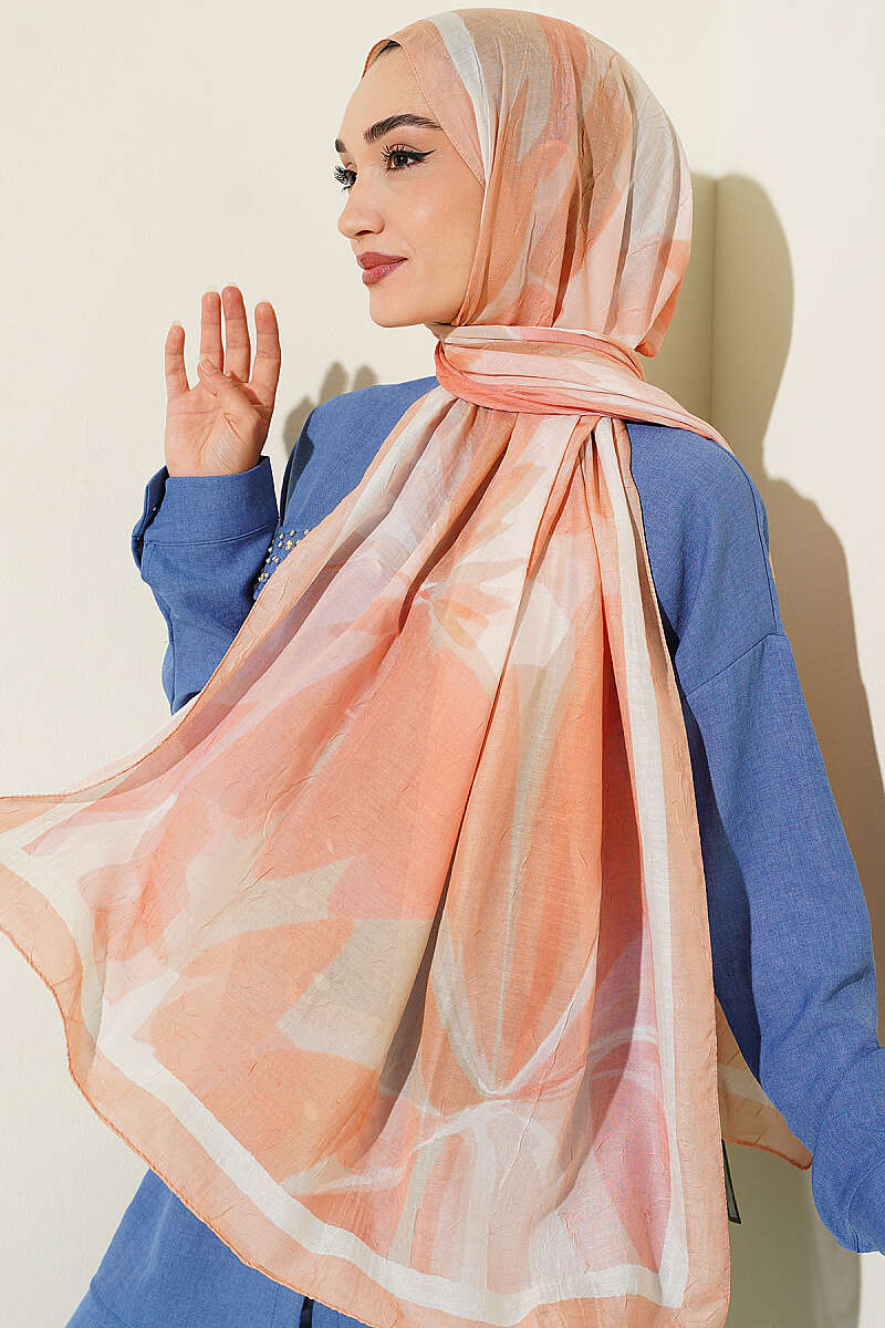 Vera Bamboo Crinkle Shawl - Latte