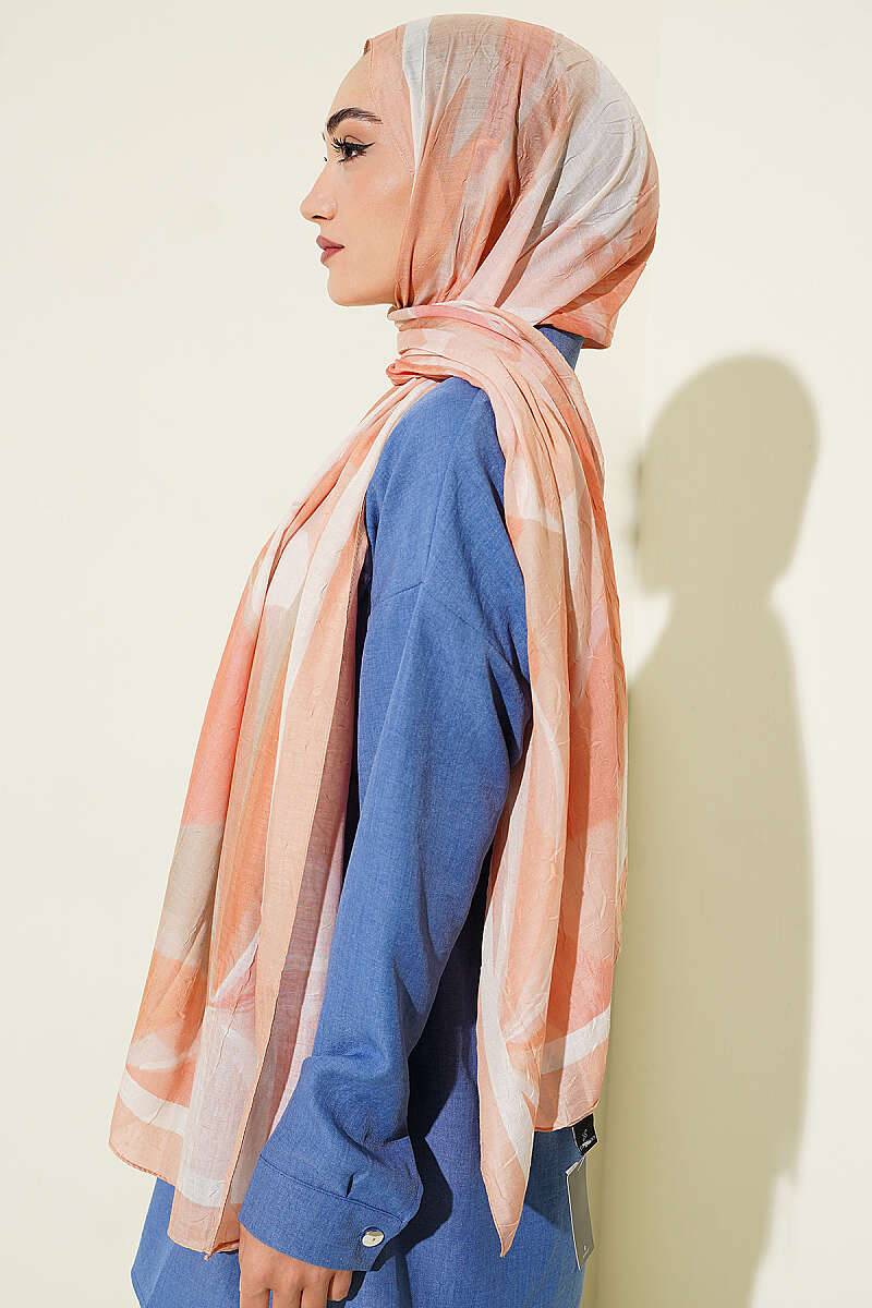 Vera Bamboo Crinkle Shawl - Latte