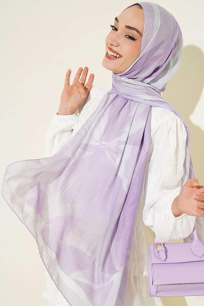 Vera Bamboo Crinkle Shawl - Lilac