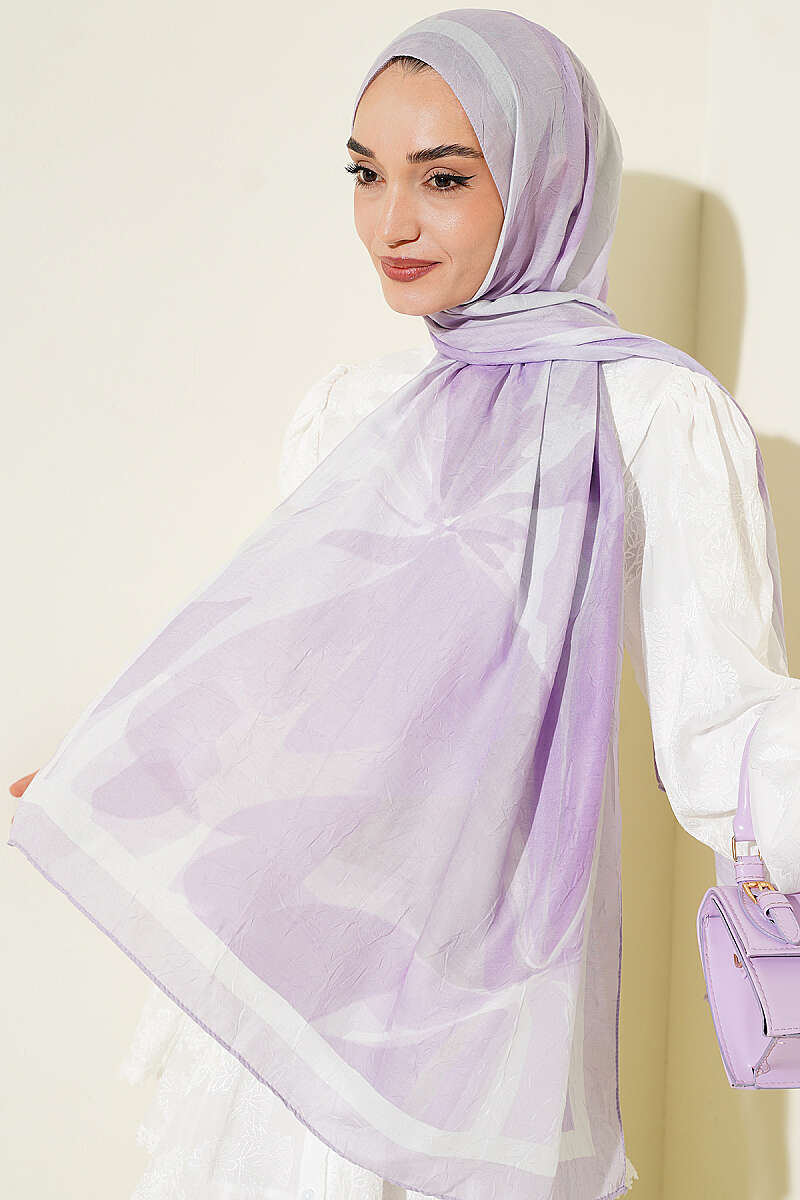 Vera Bamboo Crinkle Shawl - Lilac