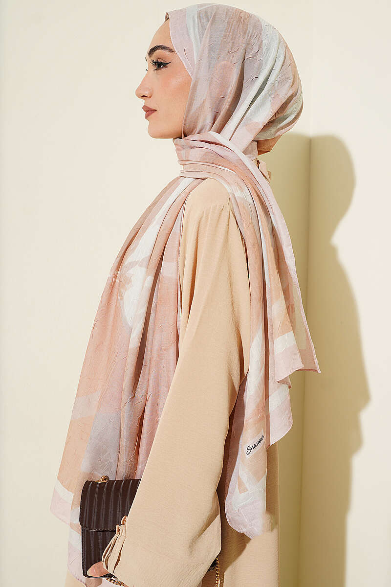 Vera Bamboo Crinkle Shawl - Powder