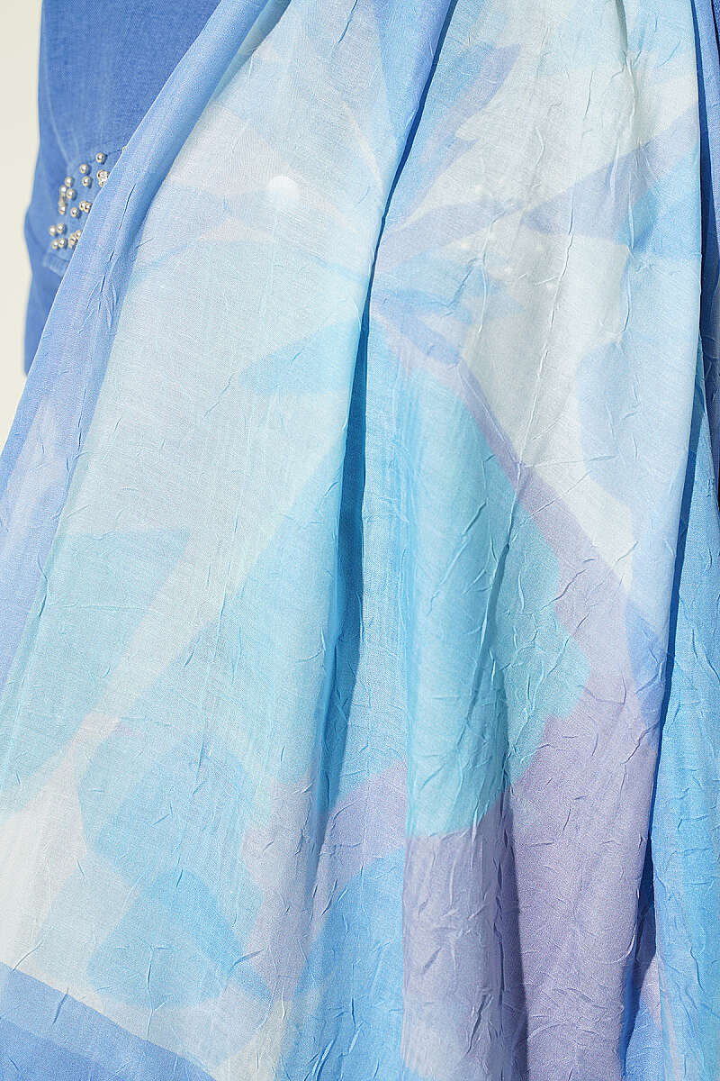 Vera Bamboo Crinkle Shawl - Soft Blue