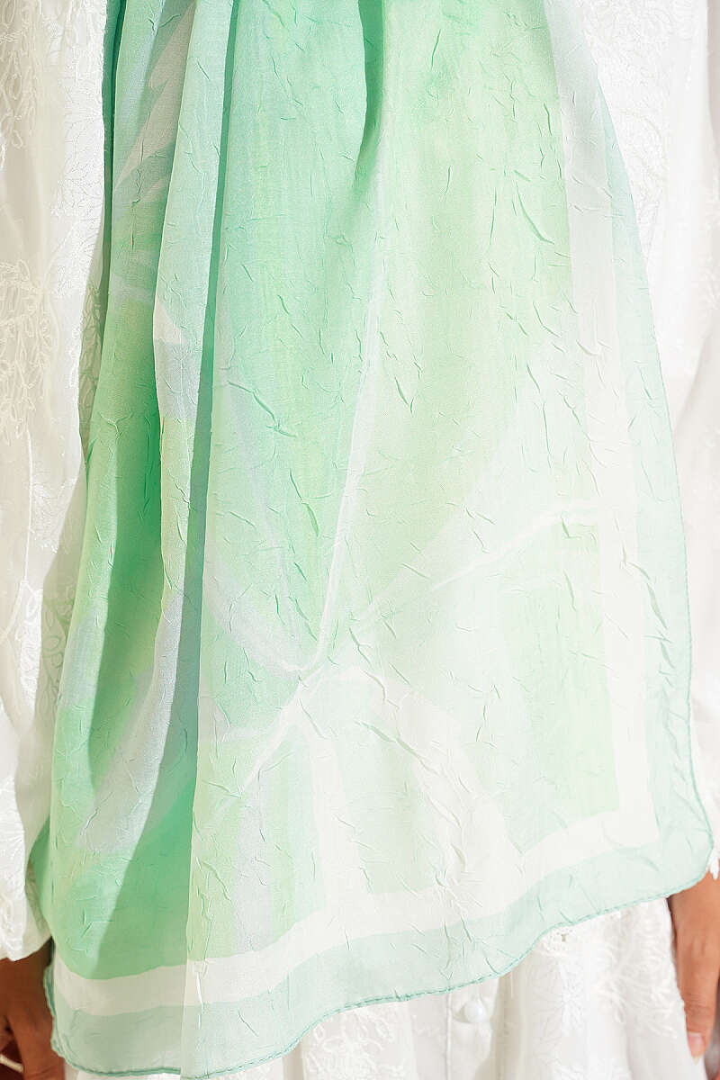 Vera Bamboo Crinkle Shawl - Aqua Green