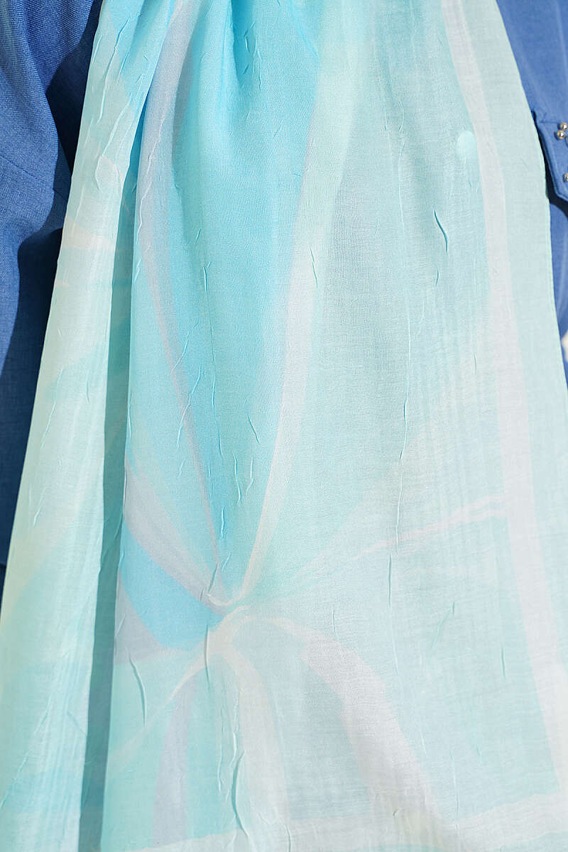Vera Bamboo Crinkle Shawl - Turquoise