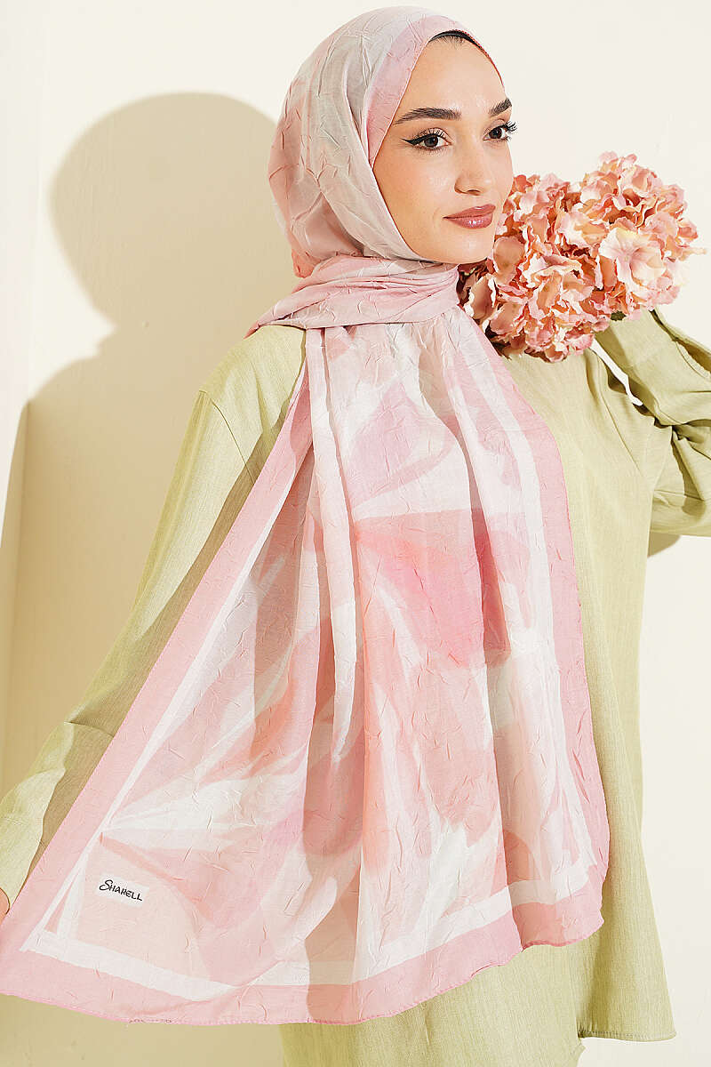 Vera Bamboo Crinkle Shawl - Pink