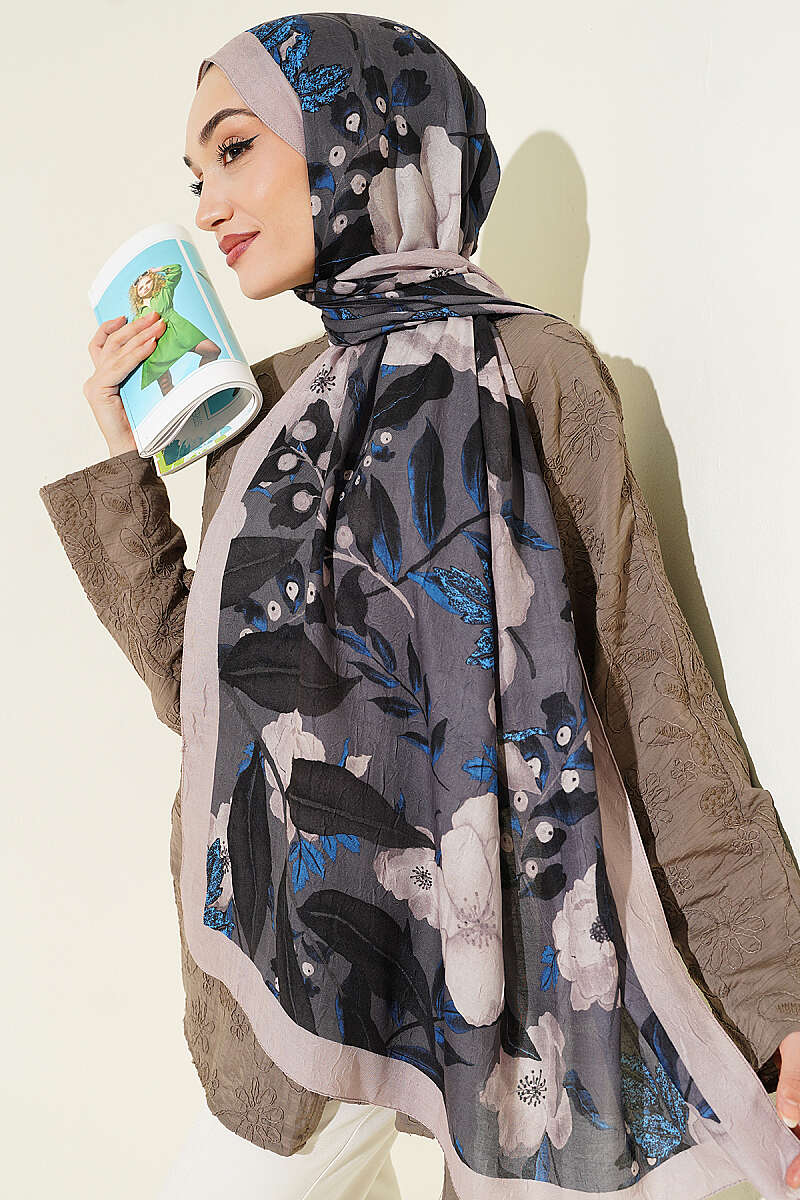 Violet Modal Crinkle Shawl - Beige
