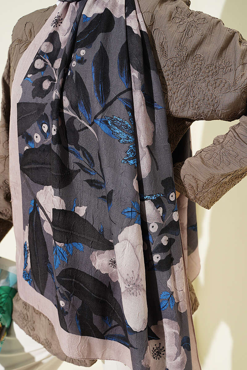 Violet Modal Crinkle Shawl - Beige
