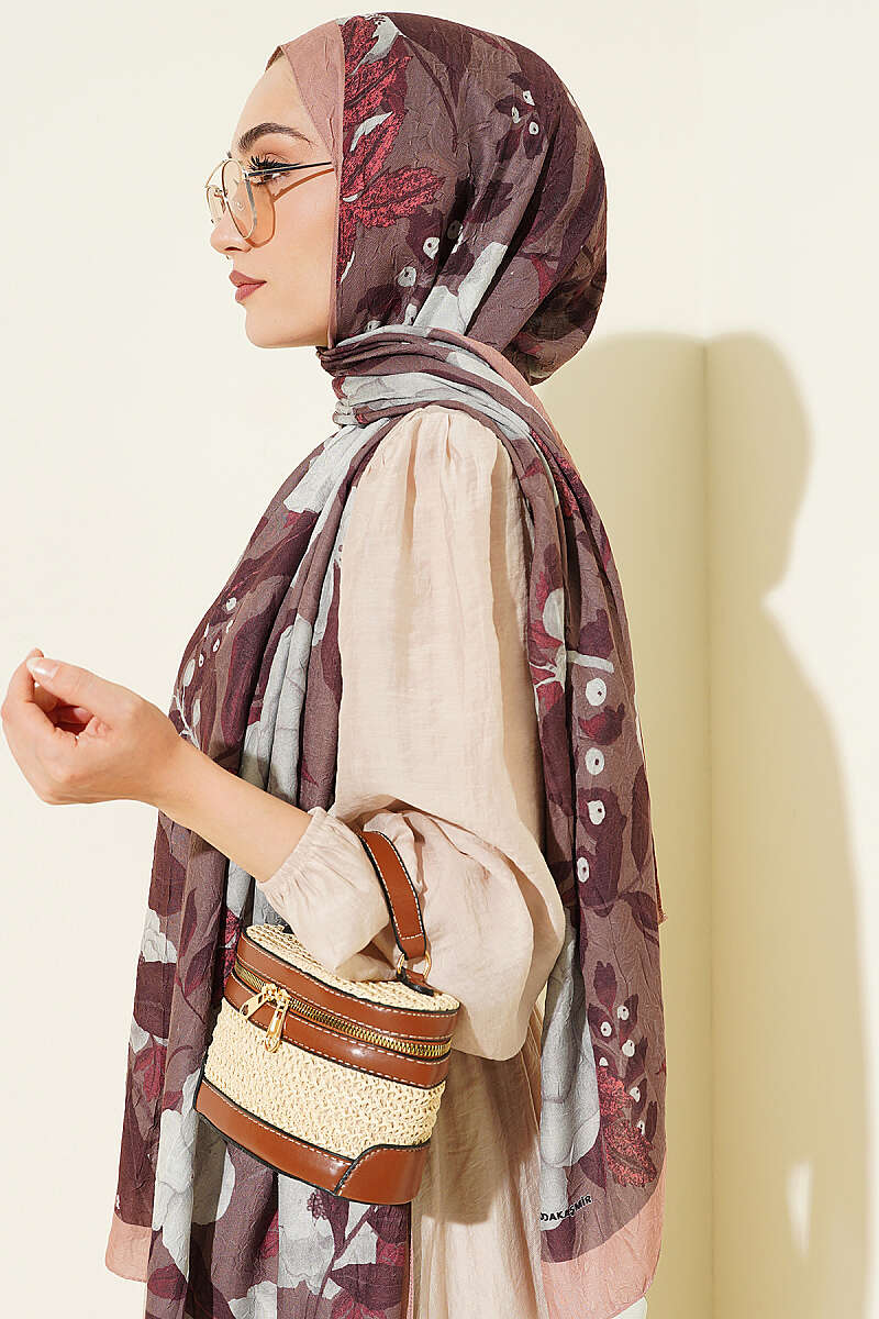 Violet Modal Crinkle Shawl - Camel