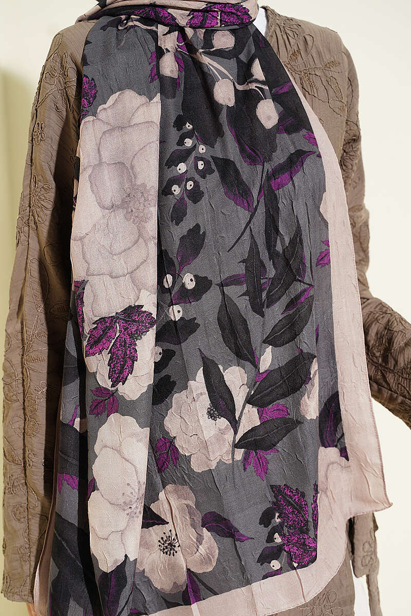 Violet Modal Crinkle Shawl - Sand