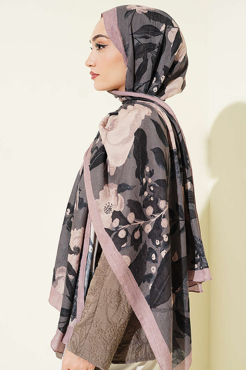Violet Modal Crinkle Shawl - Latte