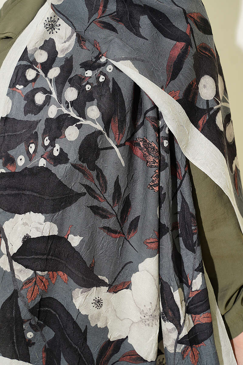 Violet Modal Crinkle Shawl - Stone