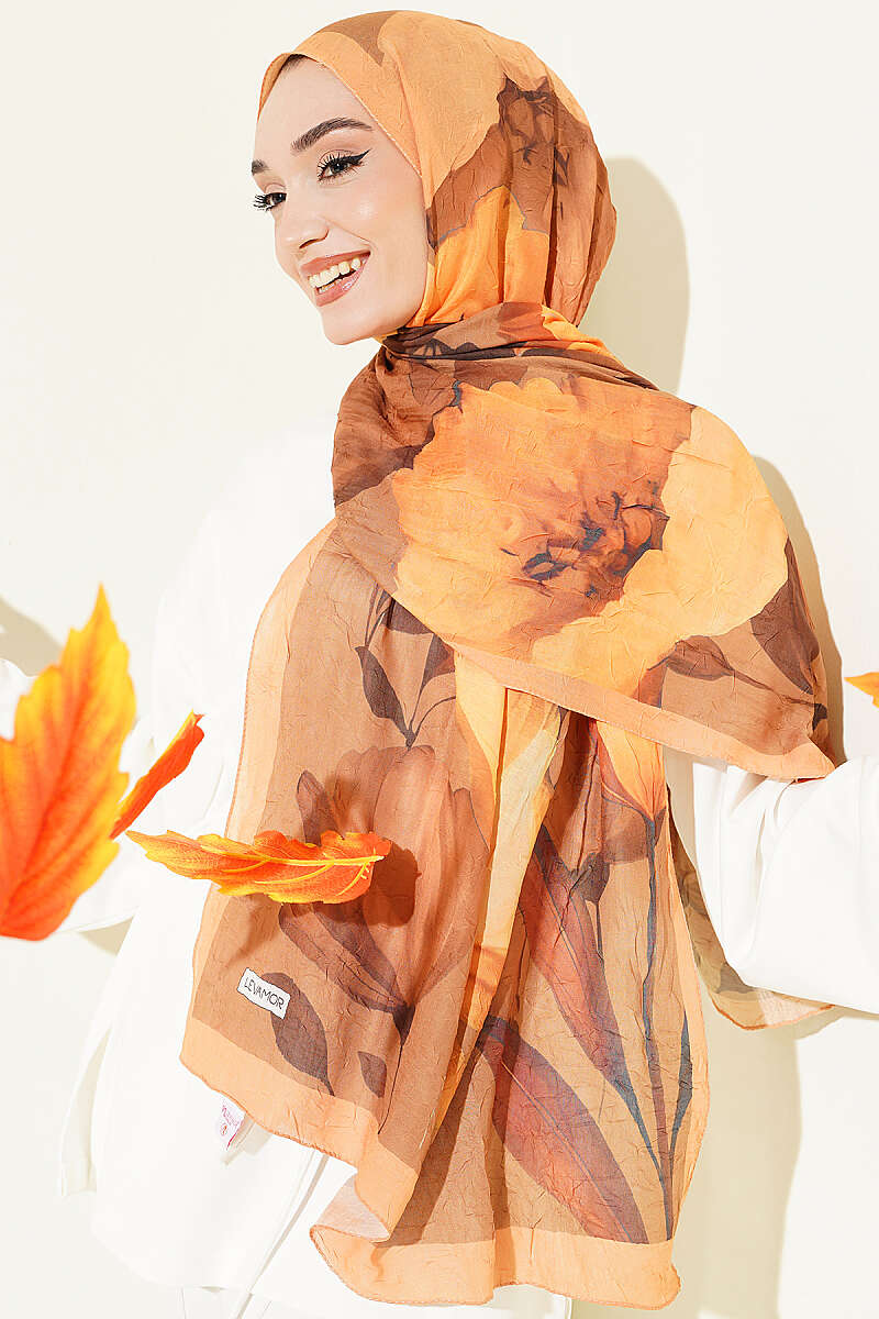 Viona Bamboo Crinkle Shawl - Mustard