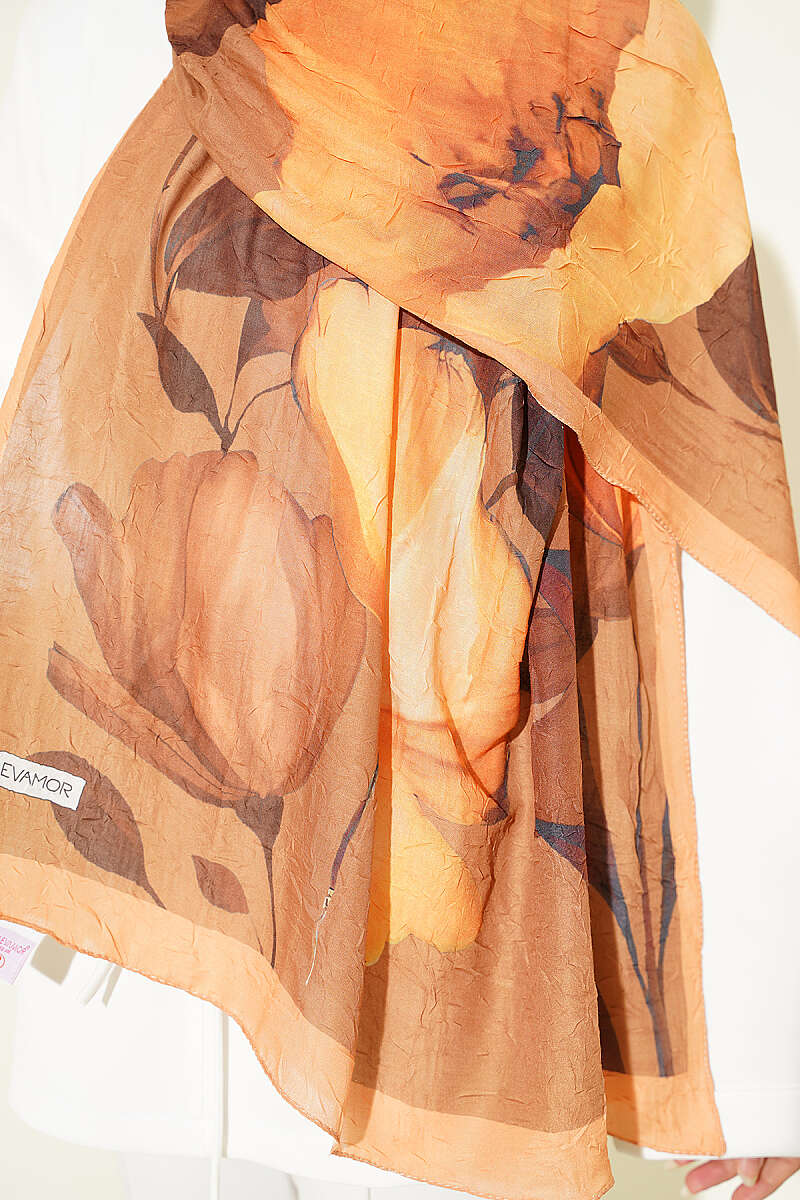 Viona Bamboo Crinkle Shawl - Mustard