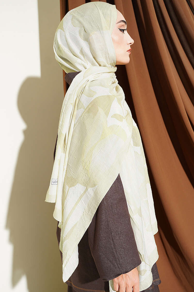 Viona Bamboo Crinkle Shawl - Champagne