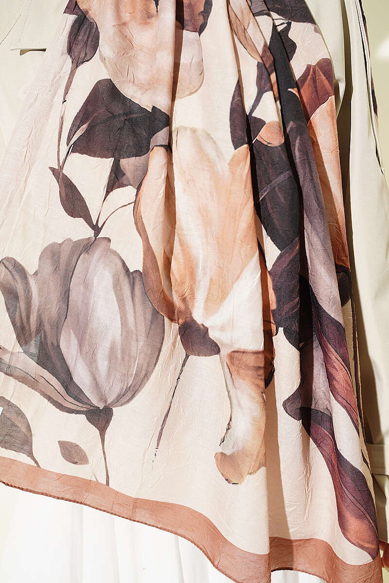 Viona Bamboo Crinkle Shawl - Tan