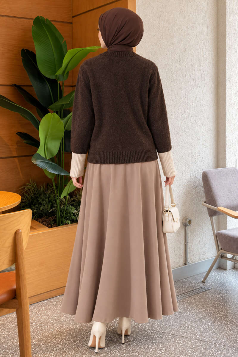 Heart Knit Cardigan with Jewelled Collar - Brown