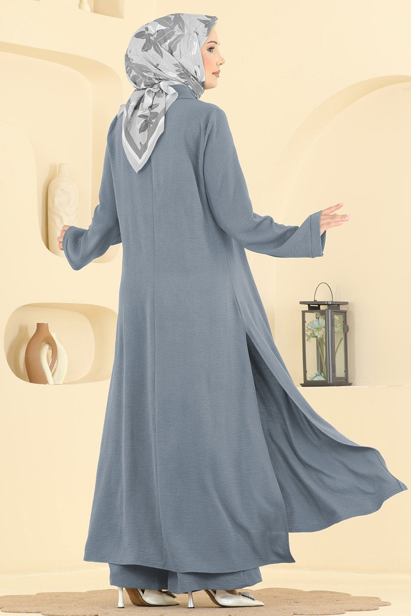 Aerobin Two-Piece Set with Zip Collar - Grey