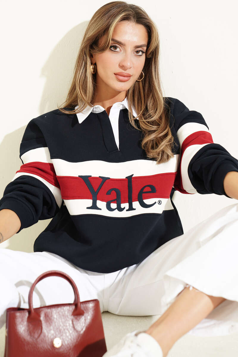 Yale Print Sweatshirt - Navy