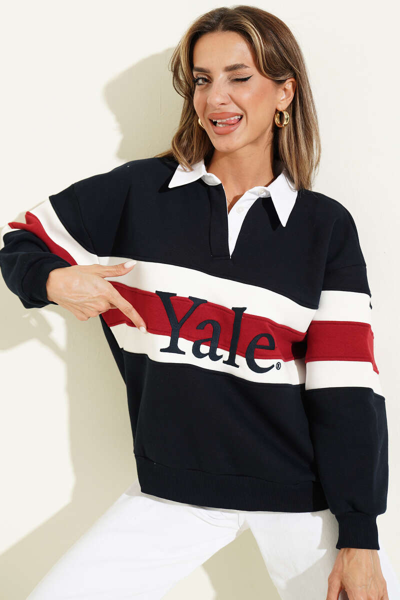 Yale Print Sweatshirt - Navy