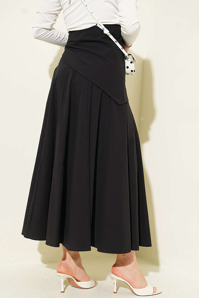 Skirt with Side Tie Detail - Black