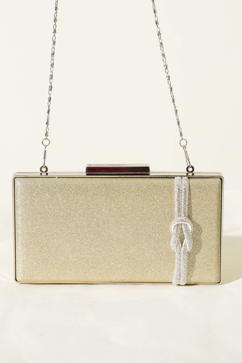 Evening Bag with Side Knot - Gold