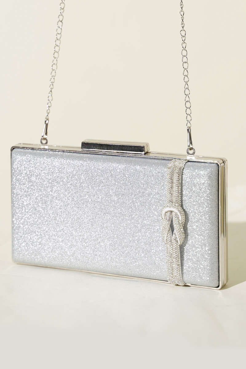 Evening Bag with Side Knot - Silver
