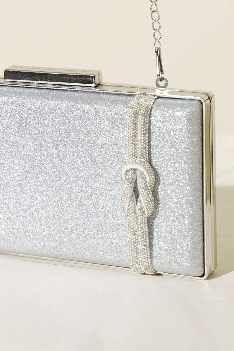 Evening Bag with Side Knot - Silver