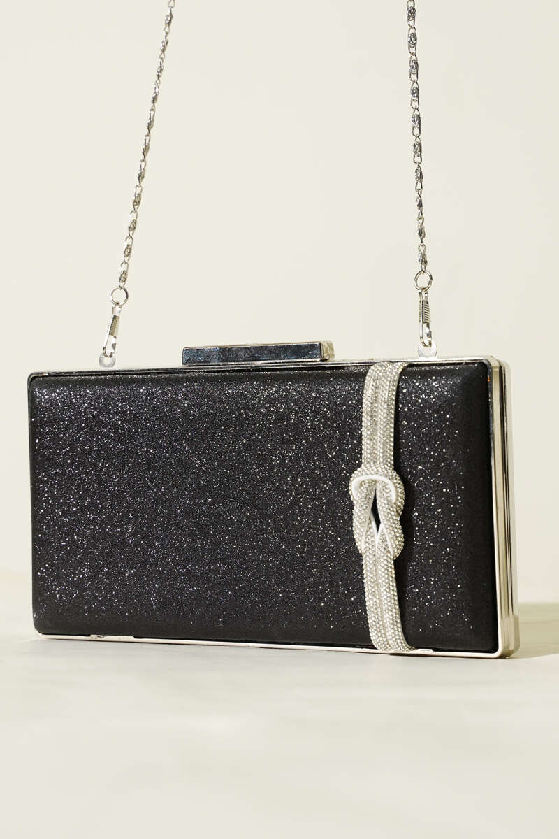 Evening Bag with Side Knot - Black