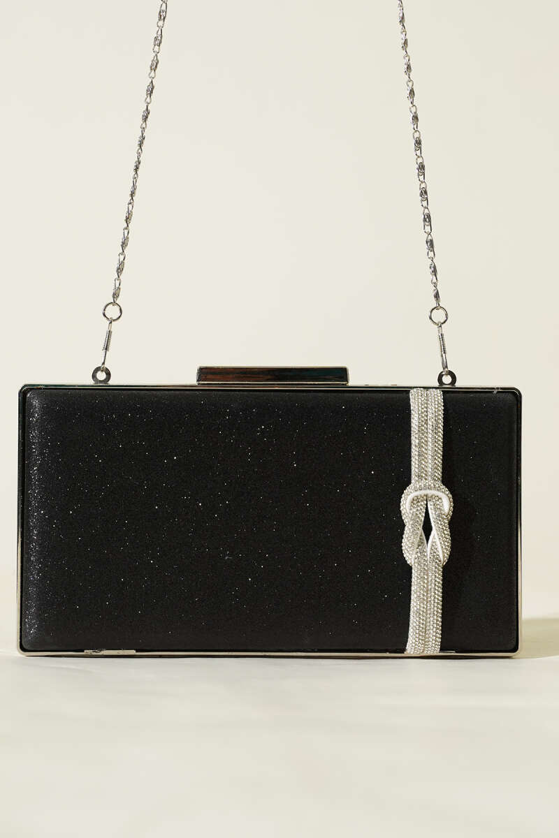 Evening Bag with Side Knot - Black