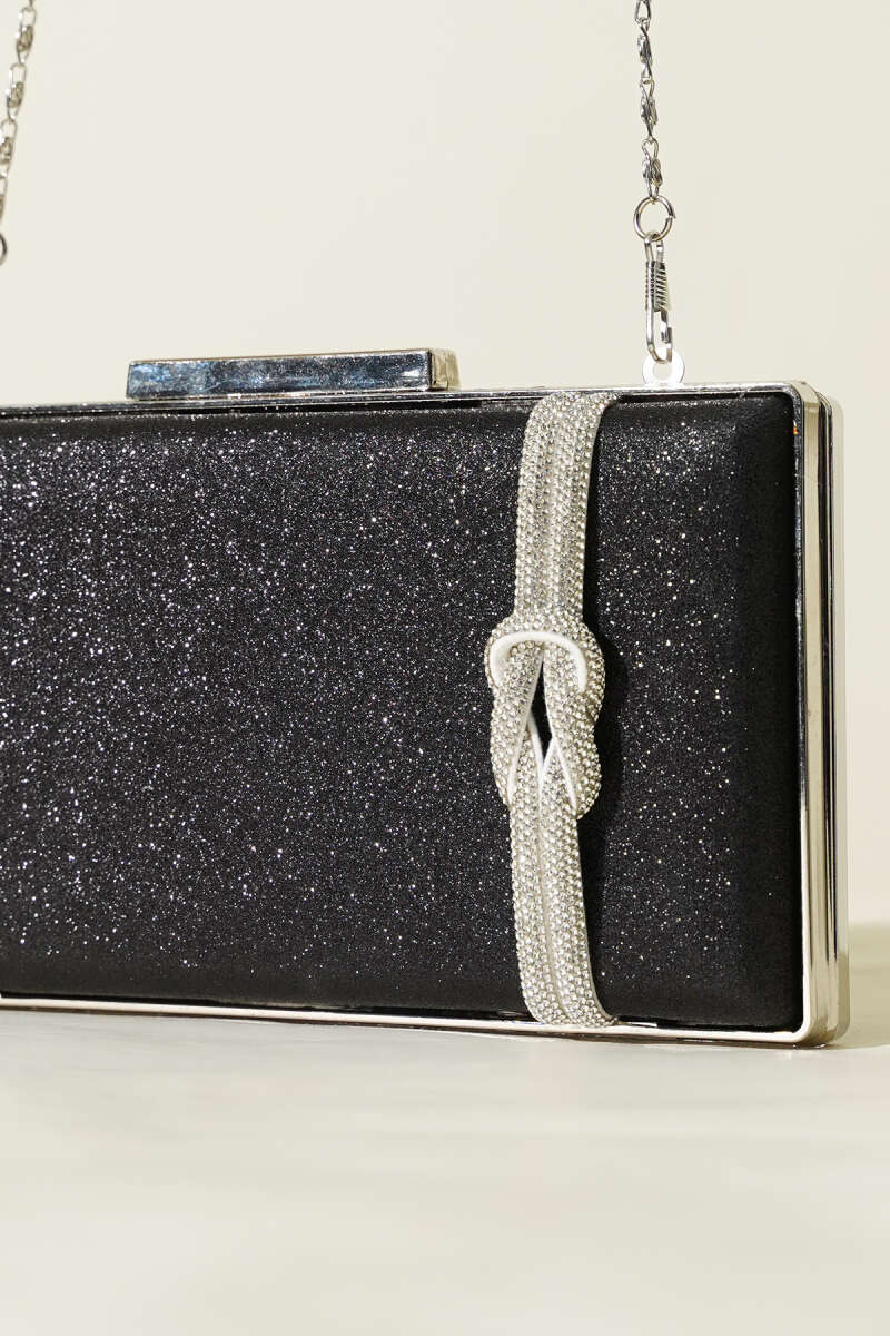 Evening Bag with Side Knot - Black