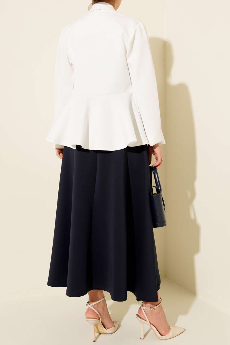 Scuba Skirt with Side Tie - Navy