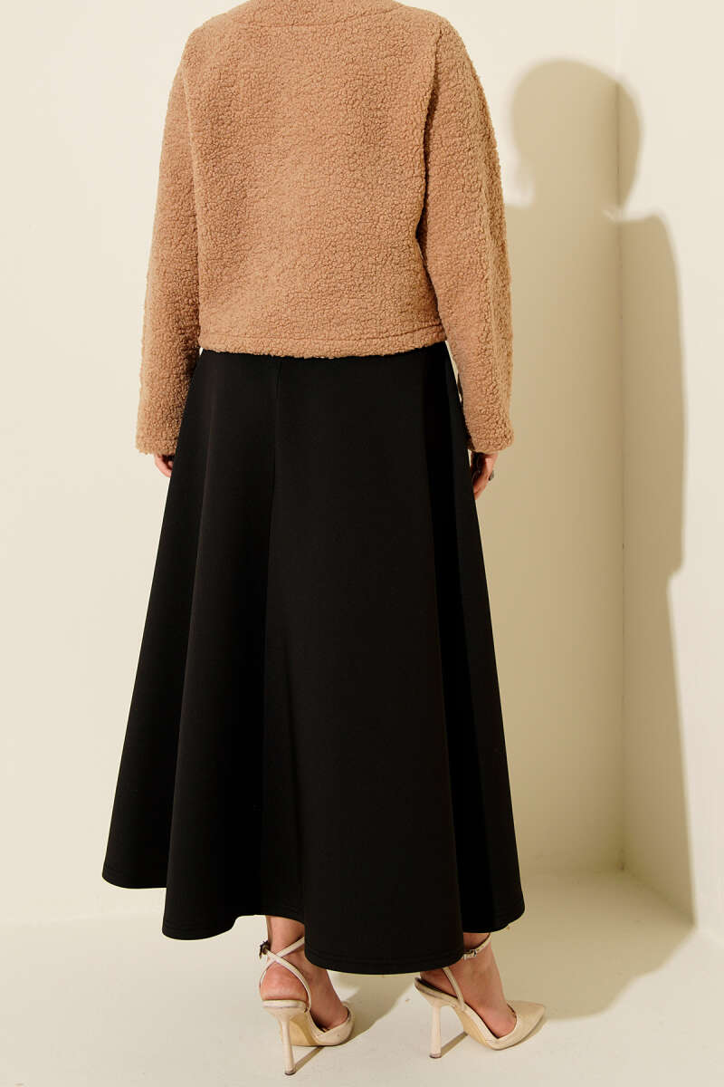 Scuba Skirt with Side Tie - Black