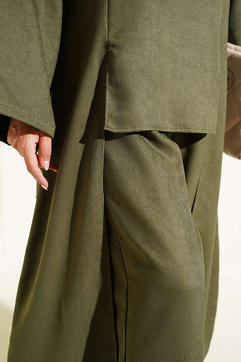 Two-Piece Set with Side Panels - Khaki
