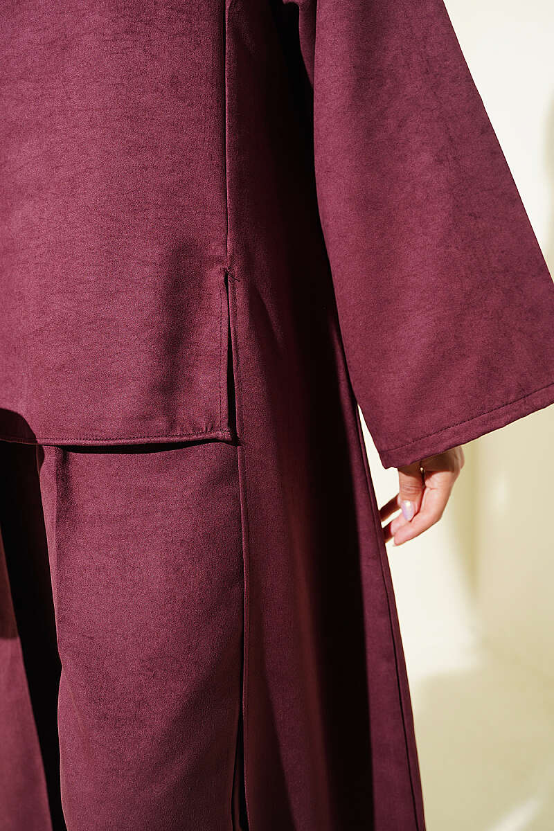 Two-Piece Set with Side Panels - Plum